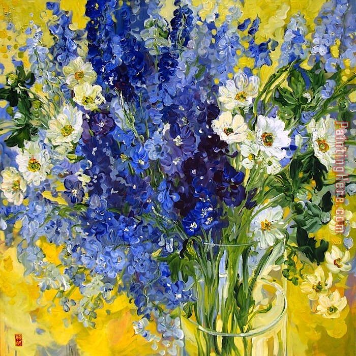 Blue Flowers painting - Bobbie Burgers Blue Flowers art painting